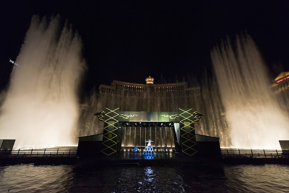 water projection at Bellagio Hotel with Panasonic projectors