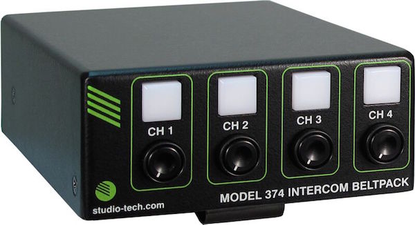 studio technologies model 374 dante talkback beltpack device