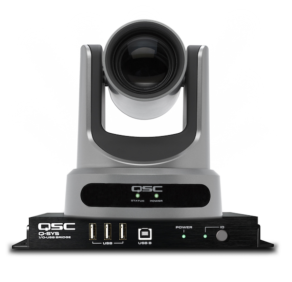 qsc q-sys av-to-usb bridge with ptz ip cameras