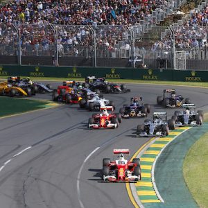 the pa people shot of formula 1 cars at albert park grand prix
