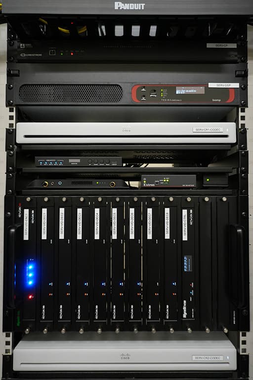 5.-Communications-Room---Biamp-Tesira-DSP-Server,-Cisco-VC-Codecs-and-Wyrestorm-AVoiP-hardware-pichi