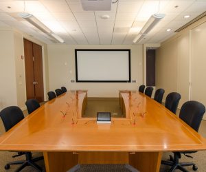 century link earthworks mic in conference room