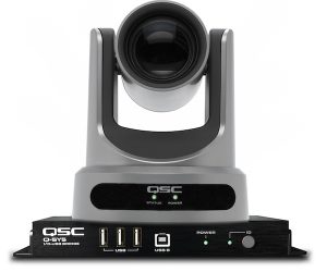 qsc q-sys av-to-usb bridge with ptz ip cameras